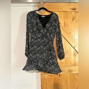 Lucy Paris Black and White Sheath Dress with V-Neck